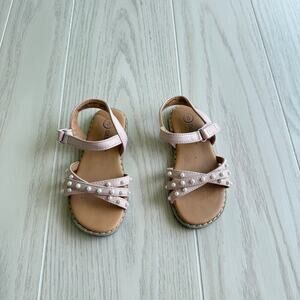 Cat & Jack Toddler Girls Jen Pearl Strap Sandals, Size 8T